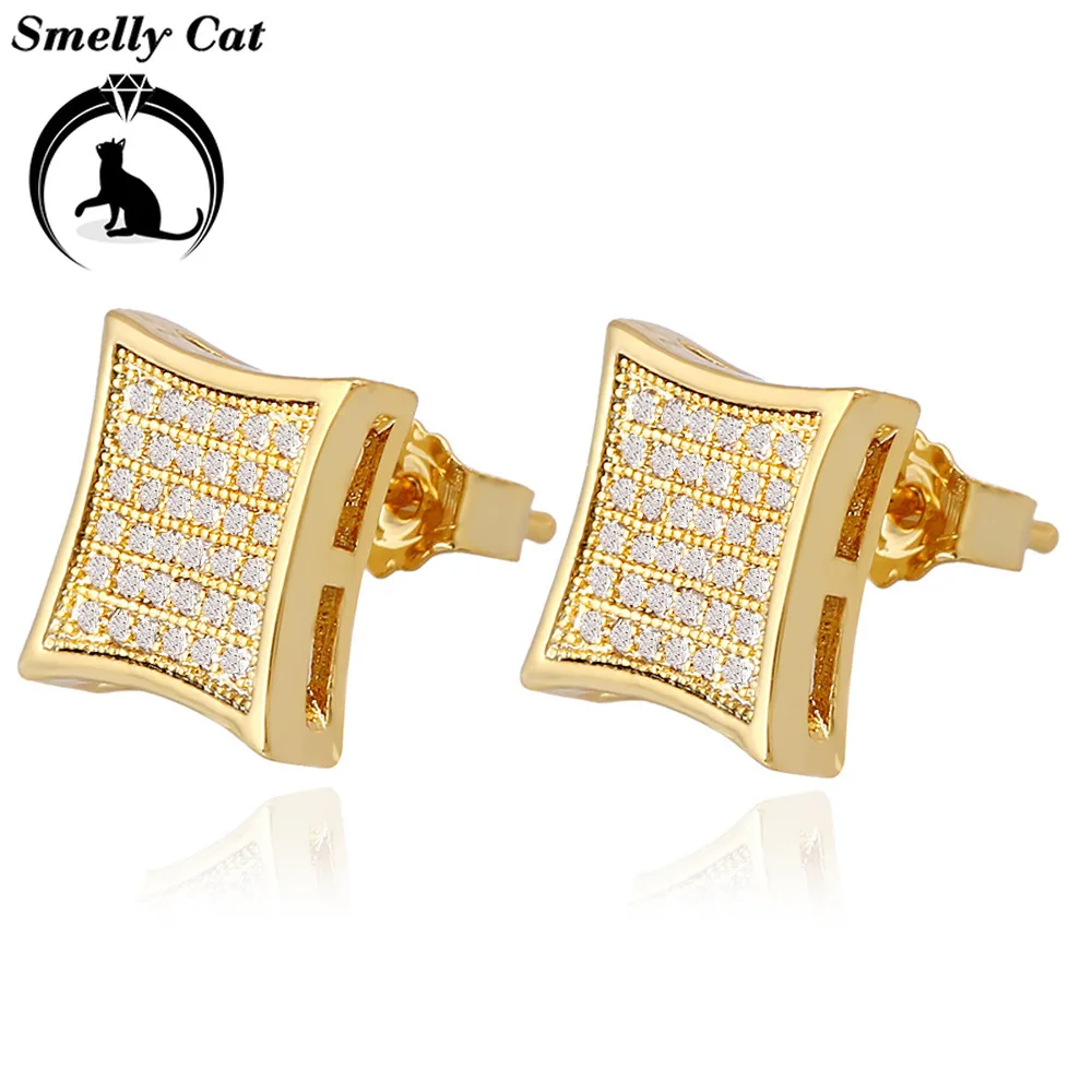 Вонючий кот креативный хип хоп микро вставка циркония квадратные уши ногтей
