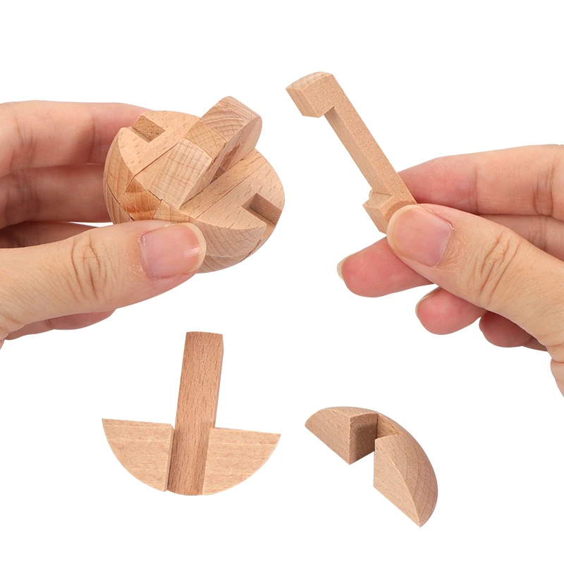 Мужские карманные Пазлы деревянные 3D головоломки с замком обучающая