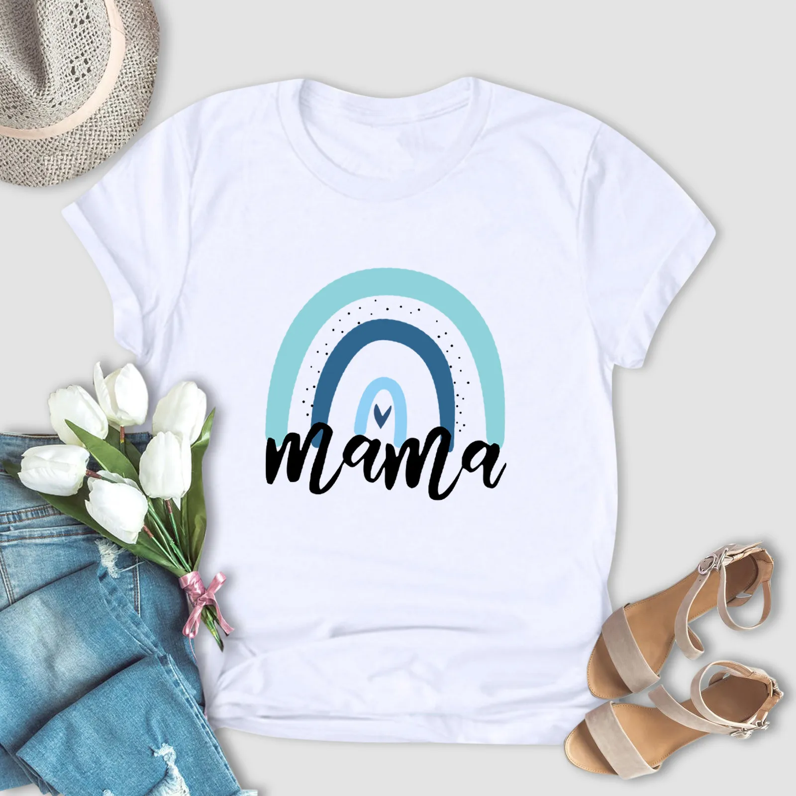 Футболка женская в стиле Харадзюку топ с круглым вырезом и коротким рукавом