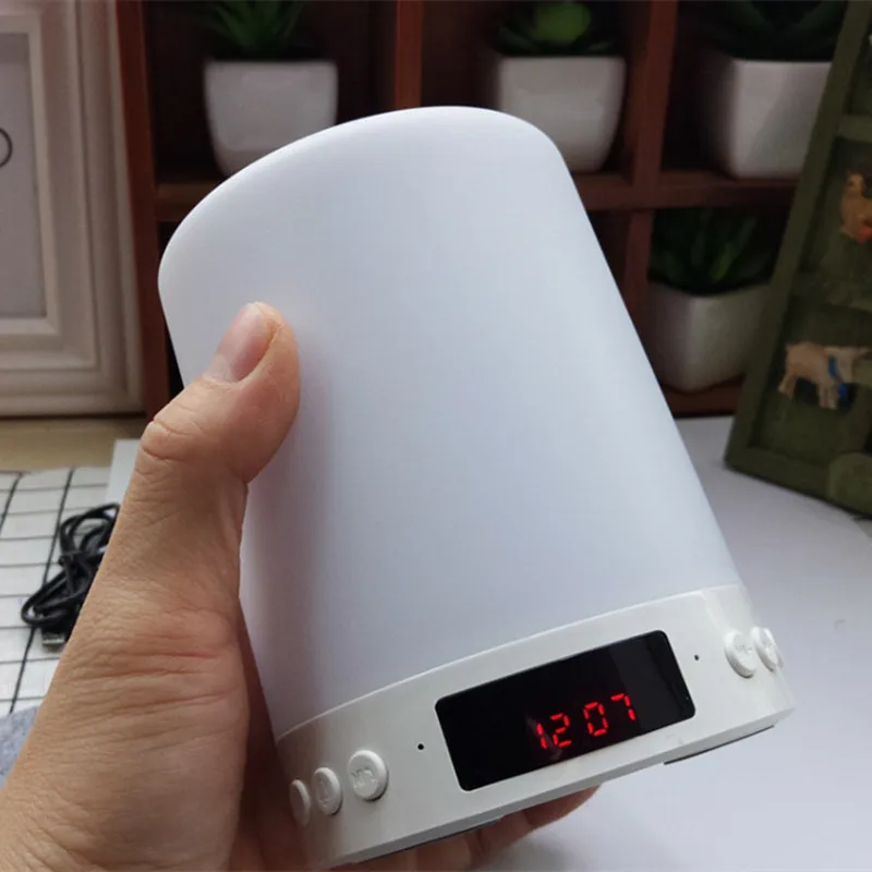 Беспроводной цилиндрический цветной Ночной светильник Bluetooth динамик будильник домашний декор беспроводной Bluetooth динамик
