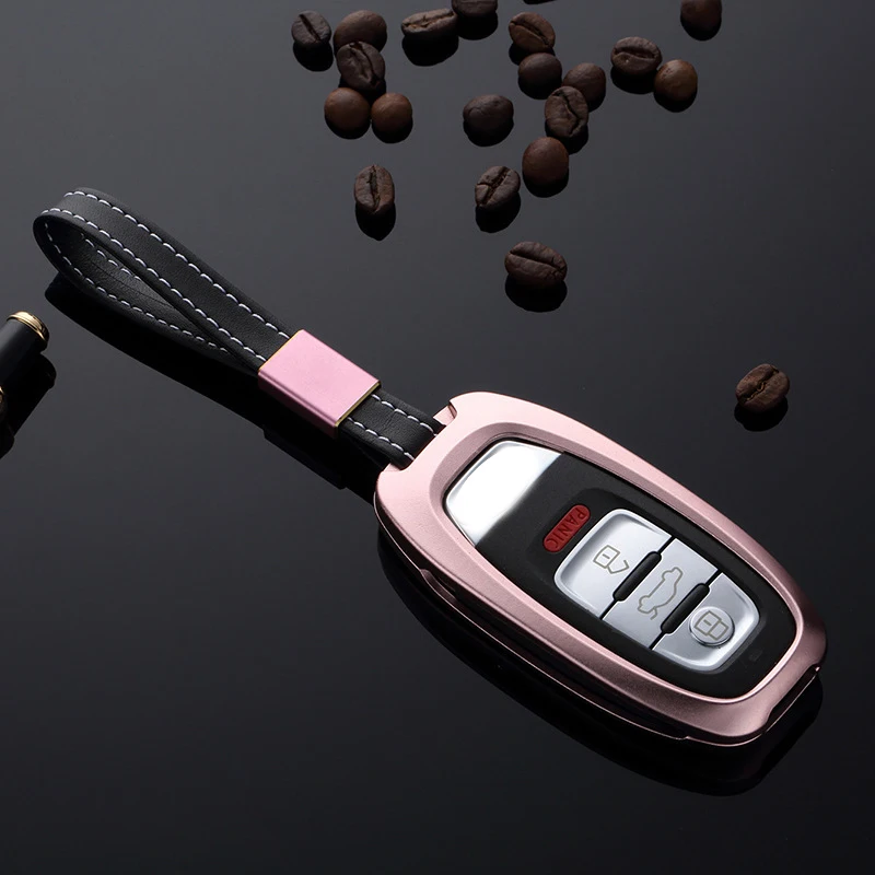 

Aluminum Alloy Car Key Case Key Holder Cover Auto Key Shell For Audi A4L/A6L/A5/S6/Q5/A7/A8L Smart Key Accessories