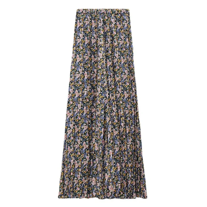 

Skirts Women 2021zr 2021 Summer New High Waist Slimming French Printed Pleated Skirt Women's Skirt