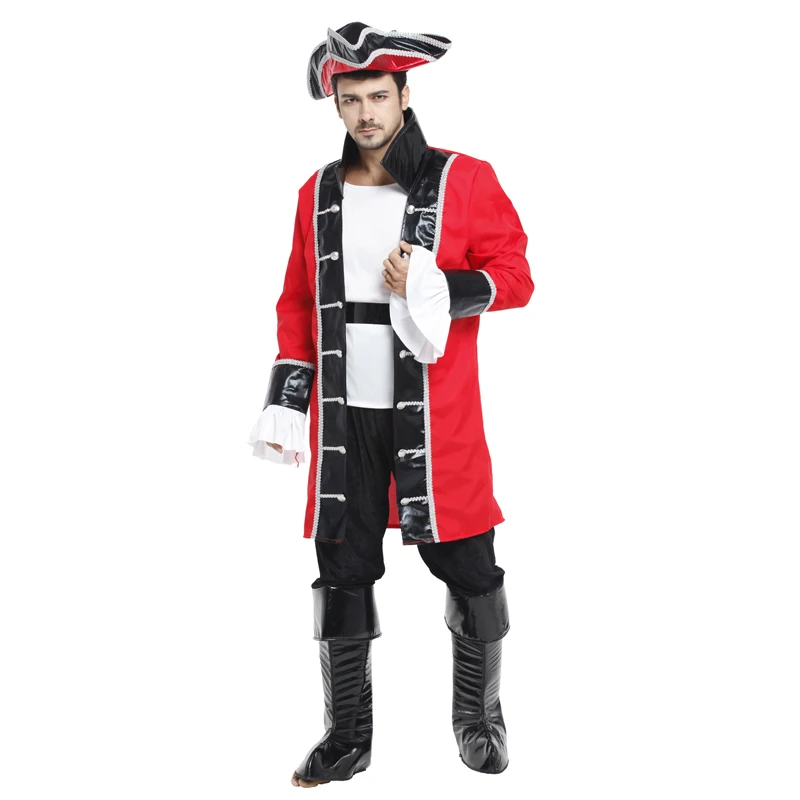 Пиратский капитан для косплея костюмы с обувью шляпа на Хэллоуин Рождество
