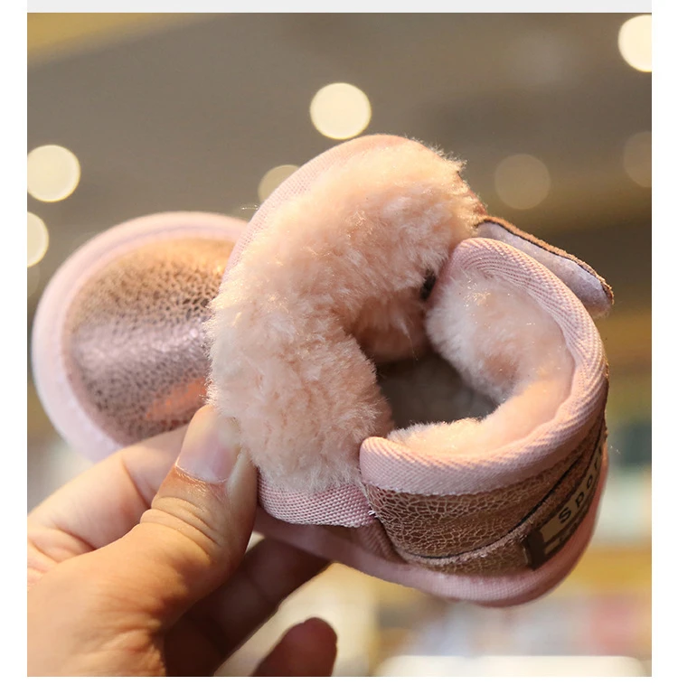 Зимние ботинки для малышей 2019 г. маленьких девочек и мальчиков теплые уличные с