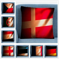 country flag linen cushion cover pillow case for home sofa car decor pillowcase car geometric country flag45x45cm