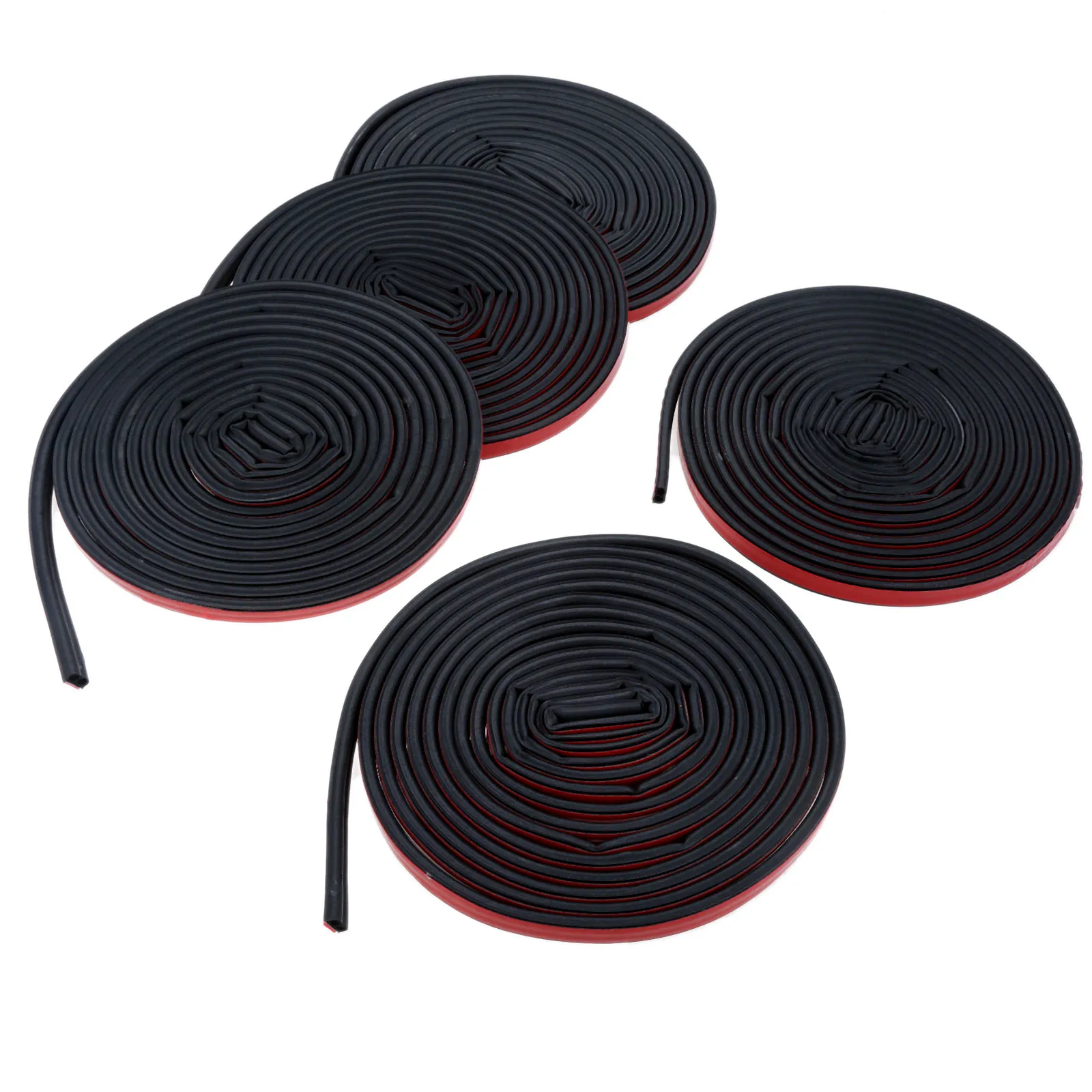 

mtsooning 5pcs 5Meters B Shape Car Door Seal Strips Sticker Weatherstrip Rubber Seals Sound Insulation Sealing Strips
