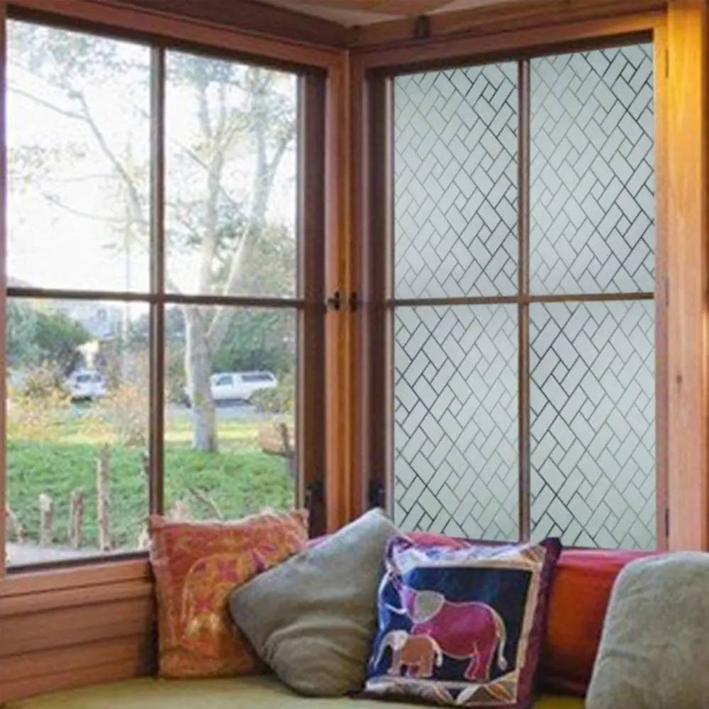 Клетчатая дизайнерская Наклейка на окно защитная пленка с гравировкой