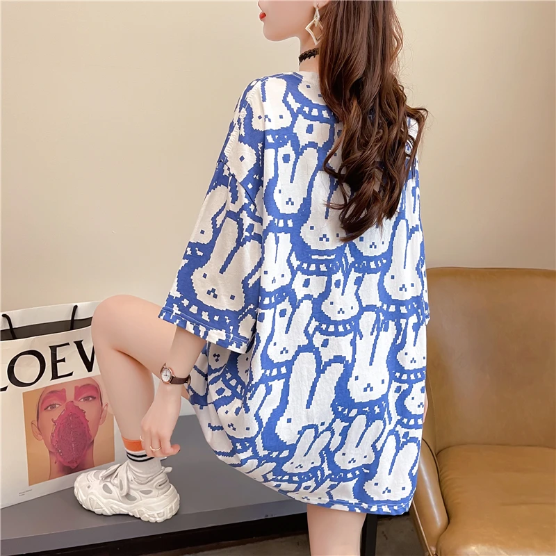 

Summer Graphic T-shirt Top Womens T-shirt Japanese Casual Sweet College Style New Loose All-match Top Ladies Short Sleeve Top