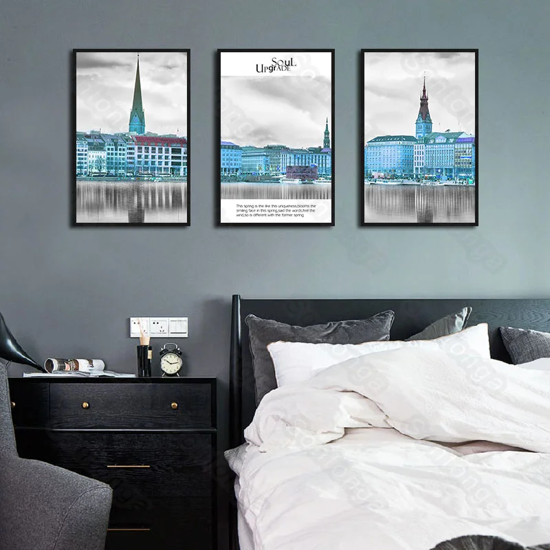 

Tower Fashion 3D Stereo Wall Stickers Boy Bedroom Dormitory Poster Background Wall Decoration Wallpaper Self-Adhesive Wall Stick