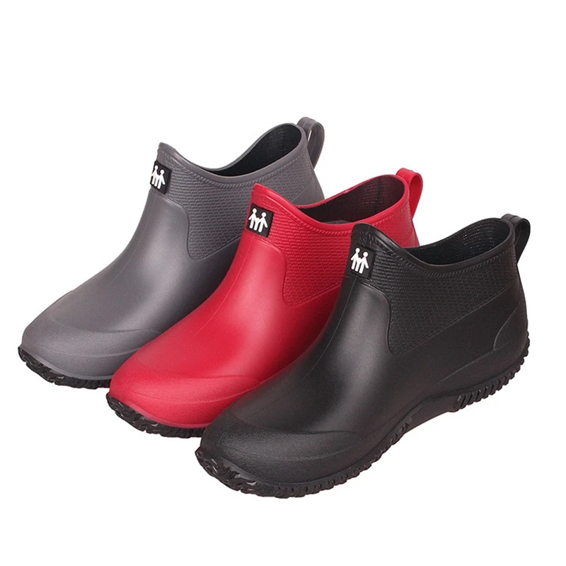 Непромокаемые сапоги женские короткие летний топ резиновые на молнии Сапоги