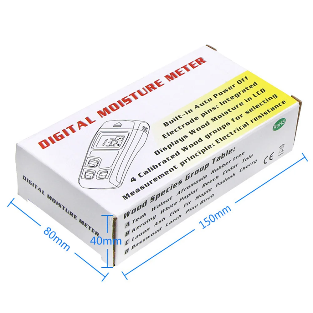 Двухконтактный цифровой измеритель влажности древесины 0 99.9% гигрометр детектор