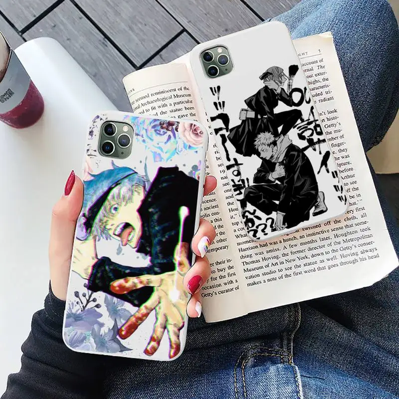 

Anime Cartoon Jujutsu Kaisen Phone Case Candy Color for iPhone 6 6S 7 8 11 12 XS X SE 2020 XR mini pro Plus MAX mobile bags