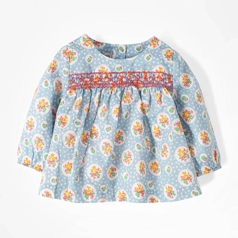 

Kid Clothes Girls Cotton Tops Floral Print t shirt Toddler Girl Fall Clothes 2020 Plaid Blouse Children's Clothing Baby Outfits