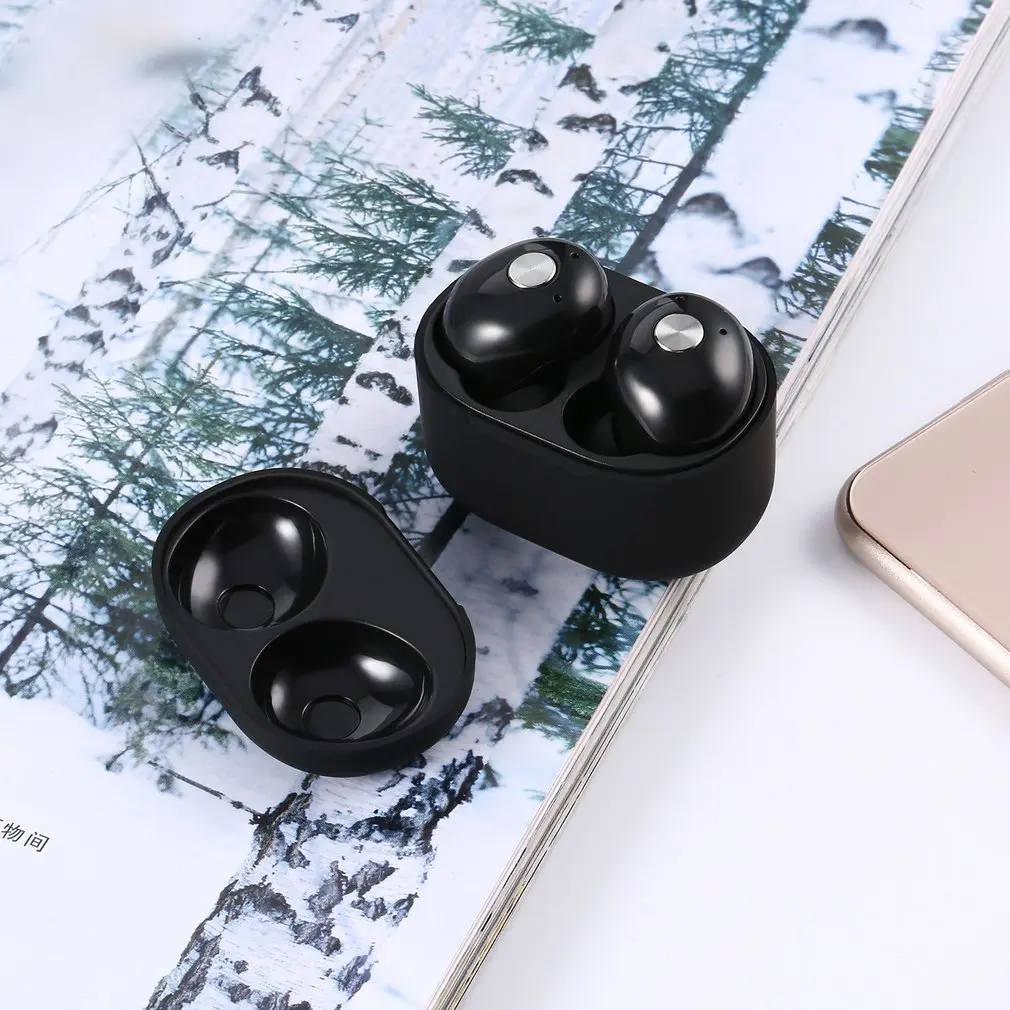 Мини Bluetooth наушники спортивные беспроводные стерео музыка в ухо шумоподавление с