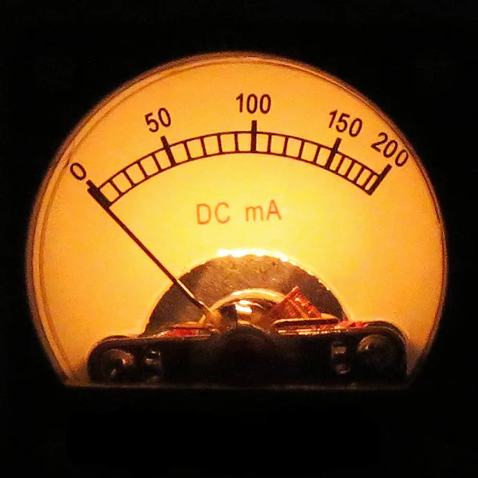 V-020 DC200 mA Pointer Ammeter Tube Amplifier Parts with Backlight Electron Tube 300B VU Meter
