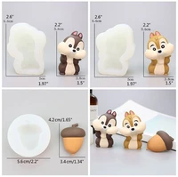 3pcs acorn nut squirrel flexible silicone mold kit fondant candy chocolate polymer clay resin mold art crafts