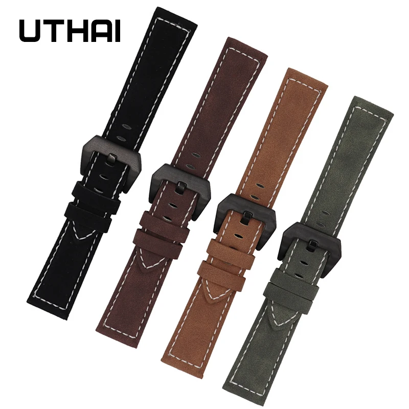 UTHAI ремешок из натуральной кожи 20 мм 22 для Samsung Galaxy Watch 42 46 Gear S2/3 Аксессуары