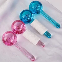 1pcs skin care ice roller for face magic cold balls for eye massage ice hockey energy crystal face roller ball facial massager