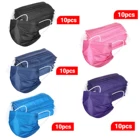 50 шт. розовый синий кремового, одноразовые защитные маски нетканый 3-х слойная маска для лица дышащий одноразовые Earband взрослых маска для лица