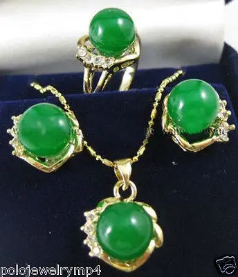 Бесплатная доставка&gt @&gt новые ювелирные изделия 10 мм зеленый нефрит серьги