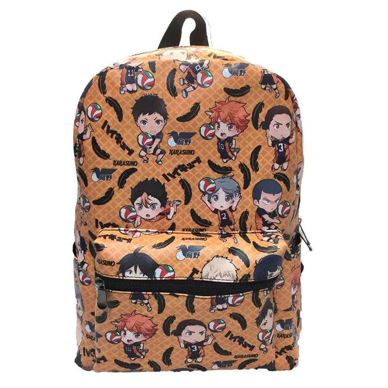 

Anime Haikyuu Karasuno High School Backpack Bookbag Cartoon PU Colorful School Bag Laptop Knapsack Bag Travel Bags Gift