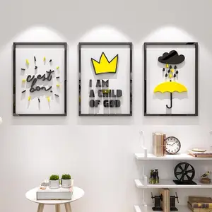 3 шт.компл. 3D живопись наклейки на стену декоративные Мультяшные наклейки на стену для дивана фоновые обои рамка Декоративные наклейки на стену