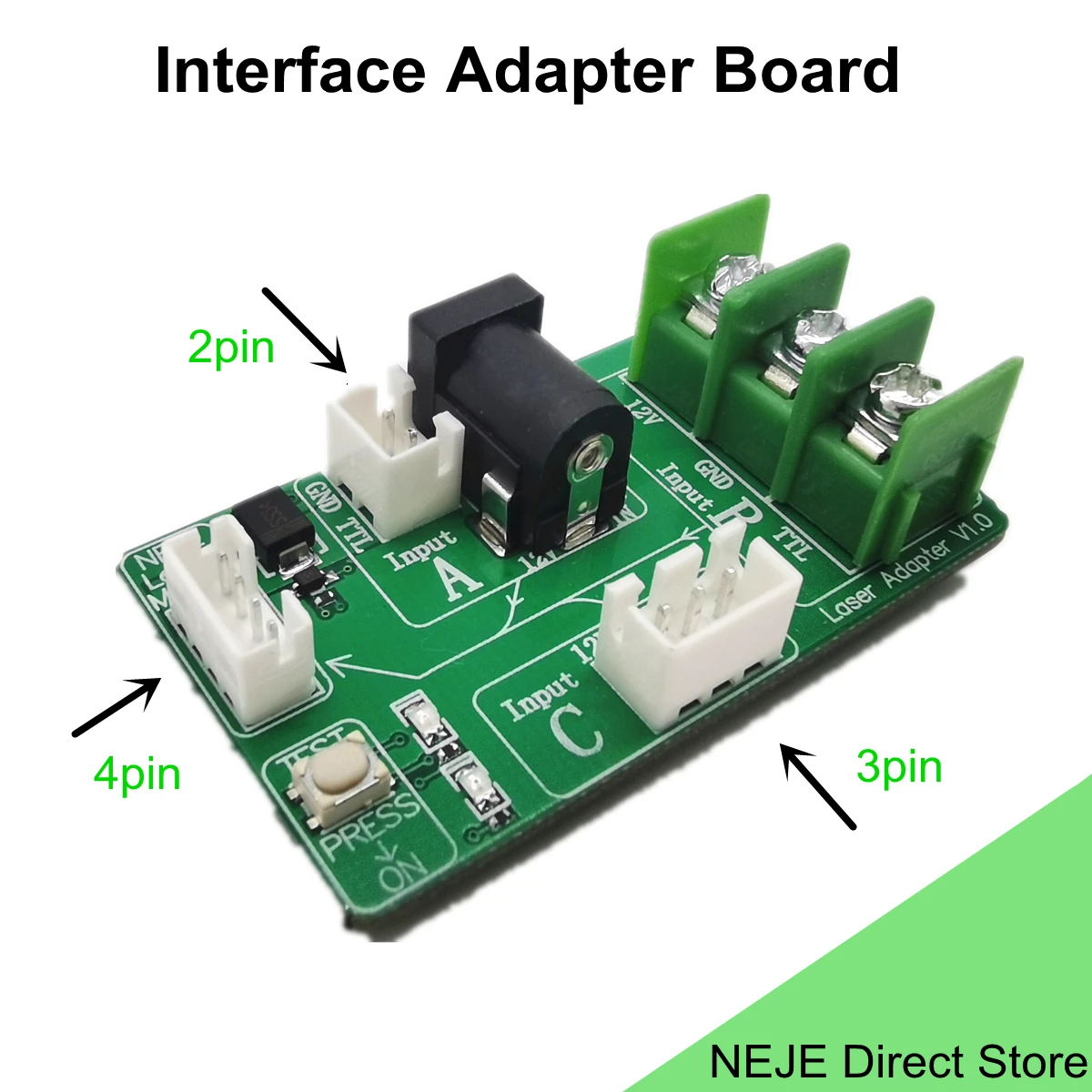 

NEJE New Laser Module Interface Adapter Board Connector for Laser Cutter Engraver Machine 4pin/ 3pin/2pin