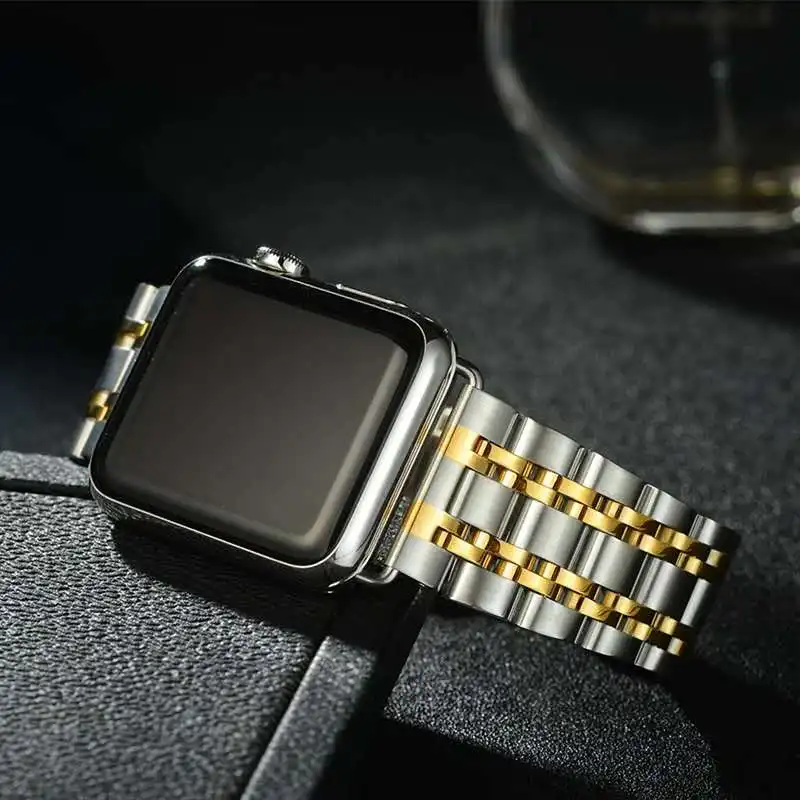 Ремешок из нержавеющей стали для apple watch band 42 мм 38 4 3 5 44 40 iwatch series Link браслет |