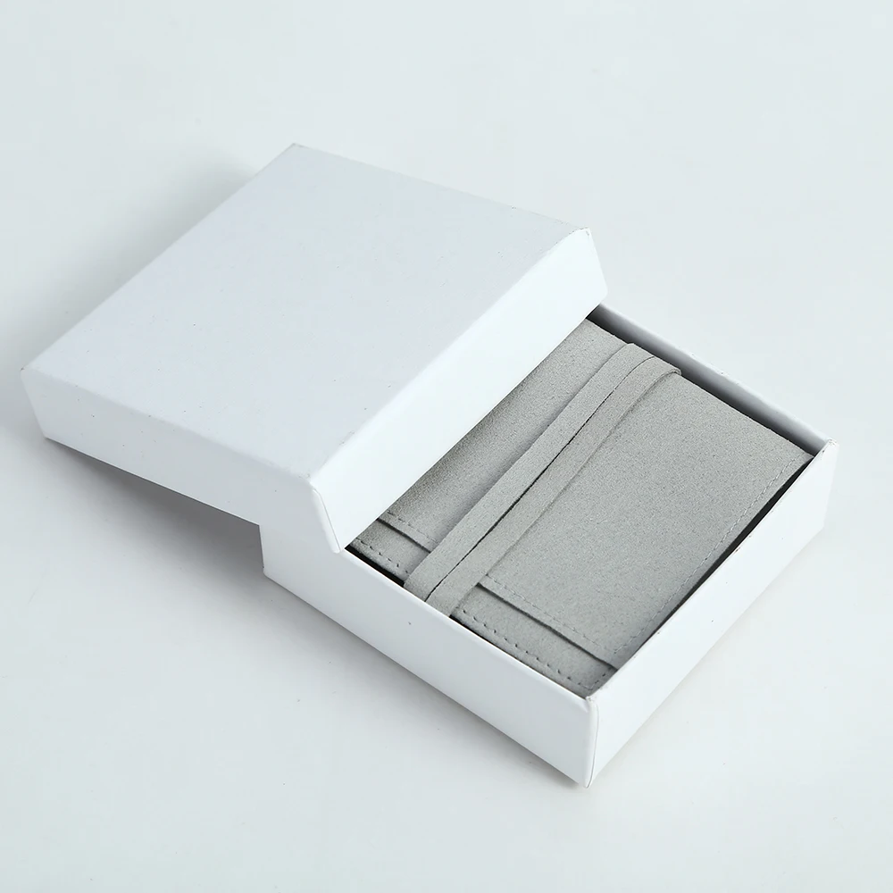 20 pcs per bag grey Folded microfiber Velvet jewelry Bag Pouches Jewelry Package Presents Bags can be customized