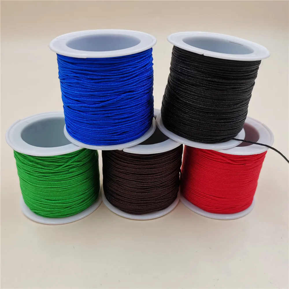 

0.8mm 50meters Nylon Cord Thread Chinese Knot Macrame Cord Bracelet Braided String DIY Tassels Beading For Shamballa Rope