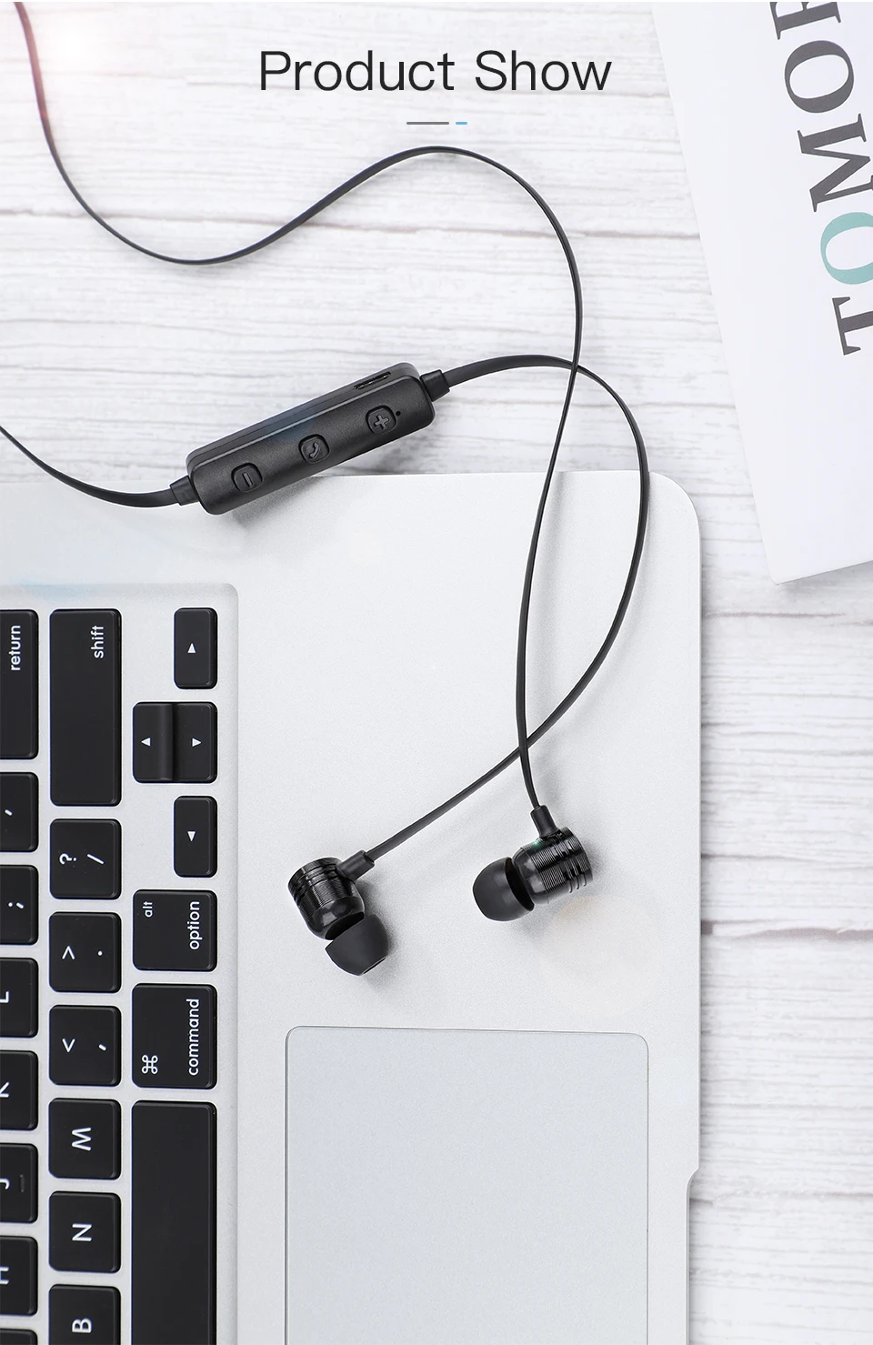 KUULAA, Bluetooth наушники, беспроводные наушники, шейные, спортивные, свободные руки, вкладыши, Bluetooth гарнитура для телефона, Fone de Ouvido