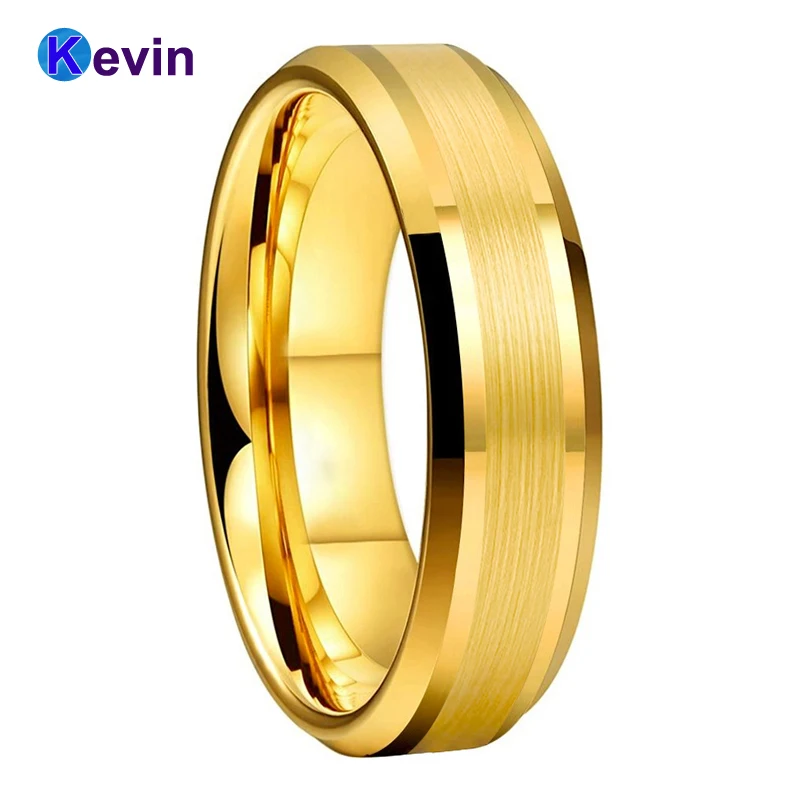 Мужское женское мужское обручальное кольцо из карбида вольфрама скошенные края
