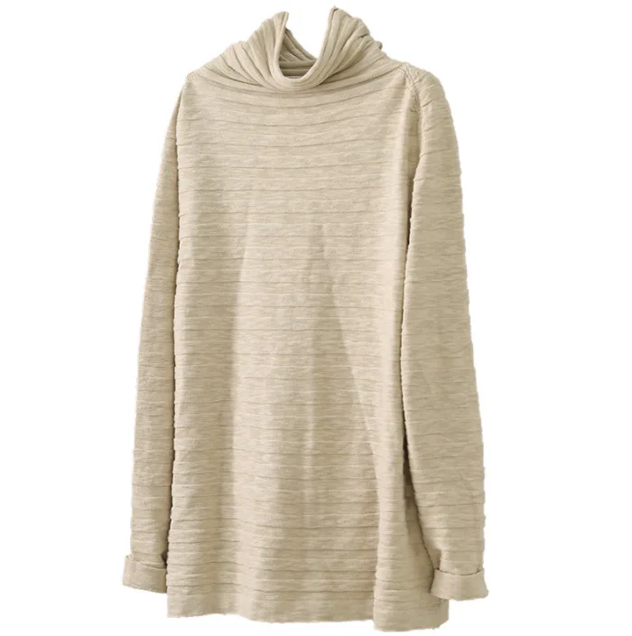 Женская водолазка с высоким воротником Свободный пуловер в стиле ретро