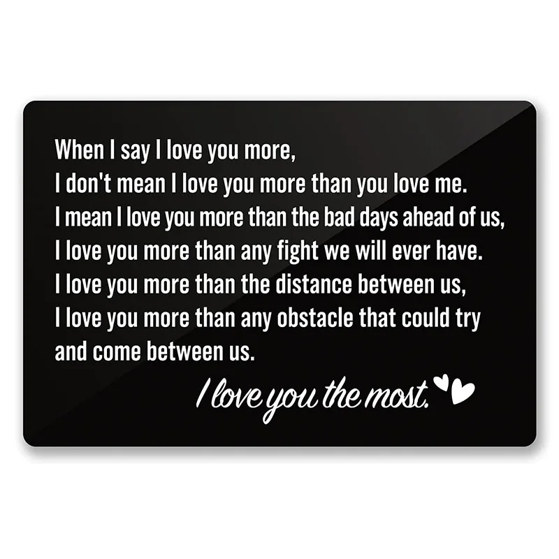 

Бумажник с гравировкой «Я люблю тебя», вставки для карт, карточки с надписью «Love Note», карточка на годовщину мужа от жены, отца, рождественски...