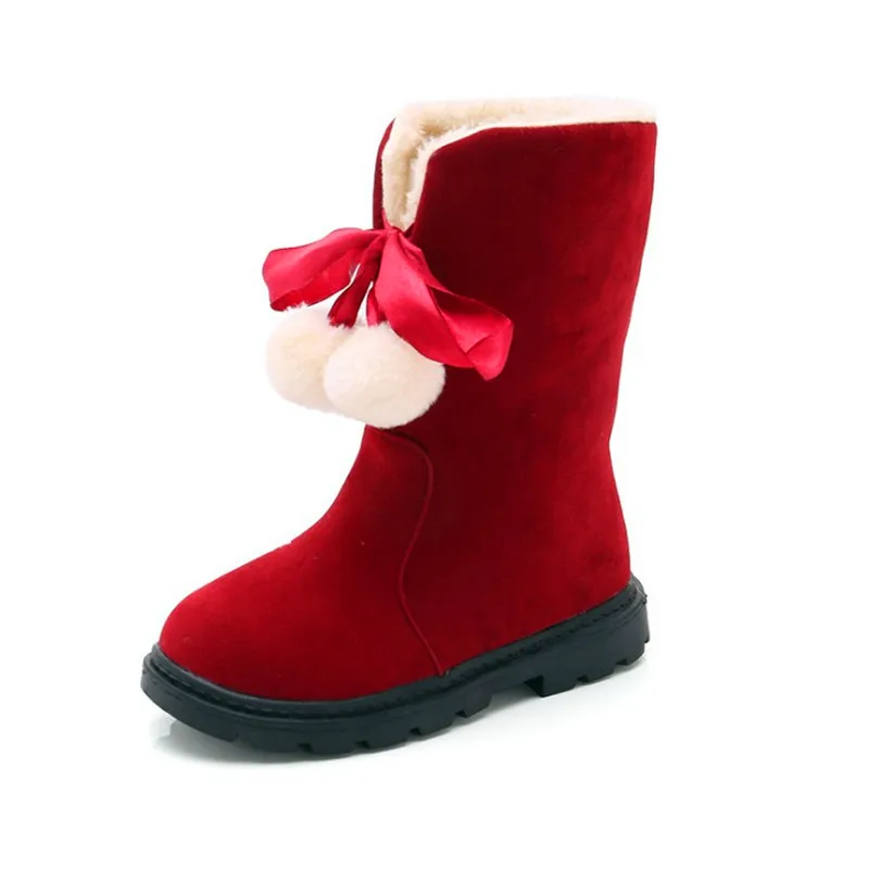 Утепленные ботинки для девочек новинка 2019 осенне зимние детские теплые красные