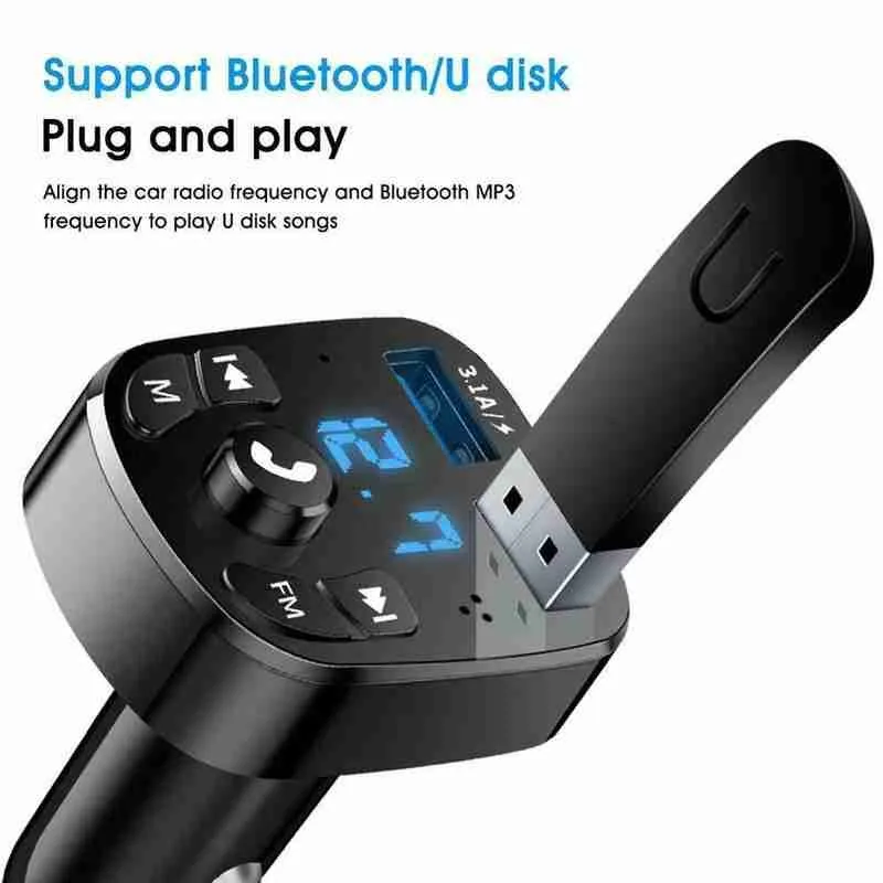 FM-трансмиттер автомобильный с поддержкой Bluetooth 5 0 и двумя USB-портами | Автомобили