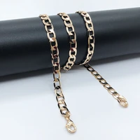 woman man rose 585 gold color flat link necklace gift 6mm width 60cm length