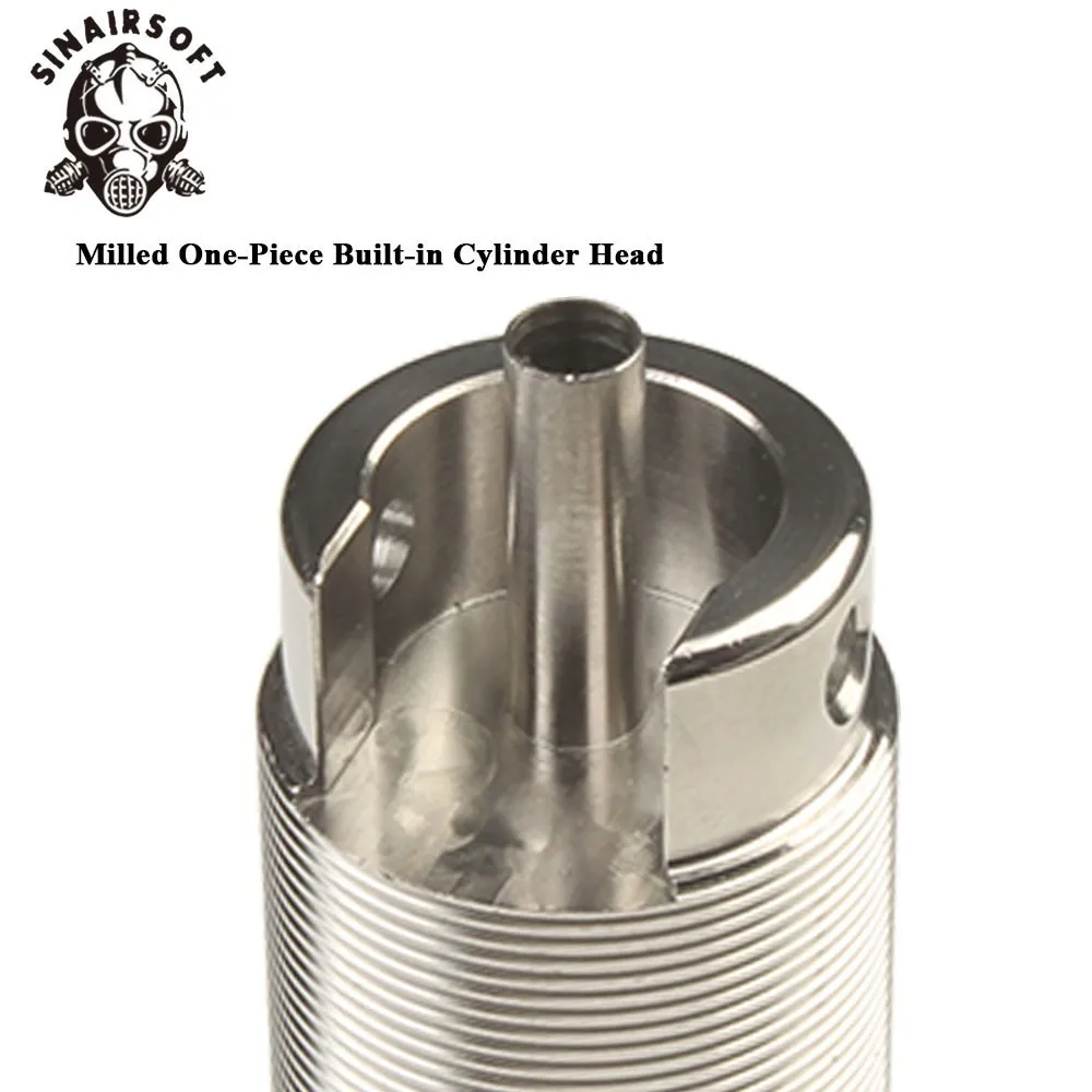 Tune Up Kit Stainless Steel CNC Milled One-piece Solid Cylinder Built-in Head Piston Nozzle Airsoft Paintball | Спорт и развлечения
