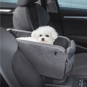 Car Armrest Box Pet Carrier Seat Nonslip Quilted Pet Car Carrier Seat for Dog Bags for Small Dogs Outdoor Travel