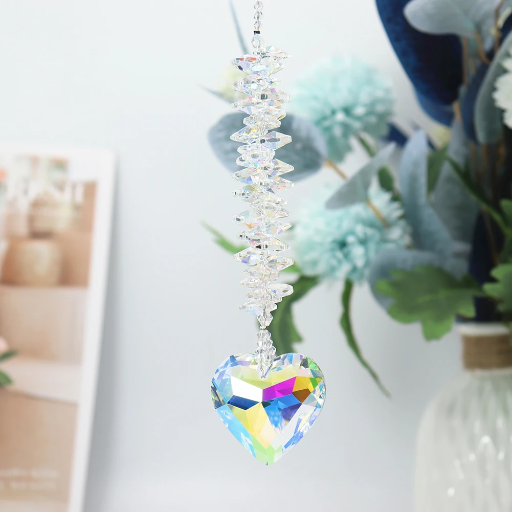 

37mm Crystal Pendant Love Heart HANGing Drop Outdoor Indoor Garden Window Wedding Curtain Chandelier DIY Decorations Wind Chime
