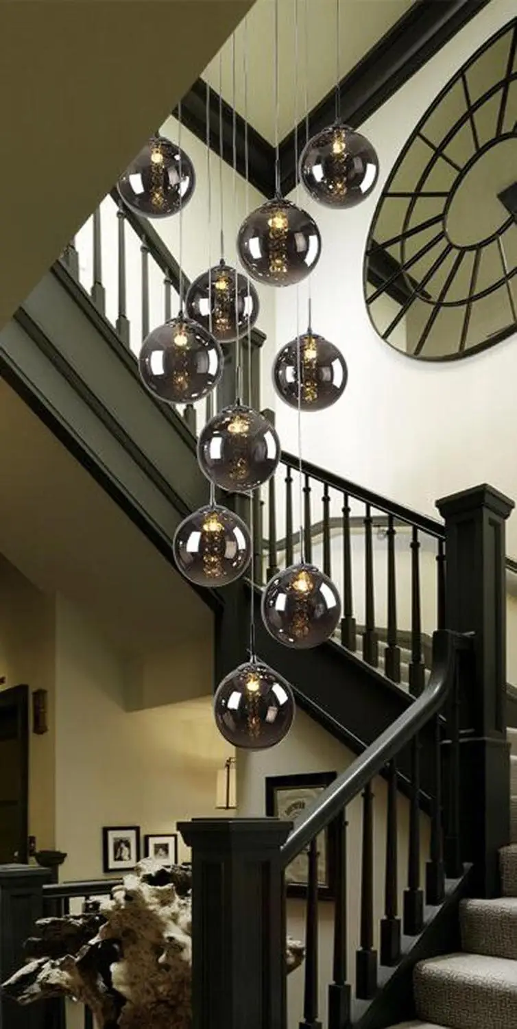 

Duplex Staircase Chandelier Modern Minimalist Living Room Lighting Restaurant Art Chandelier Creative Personality Rotating lamp