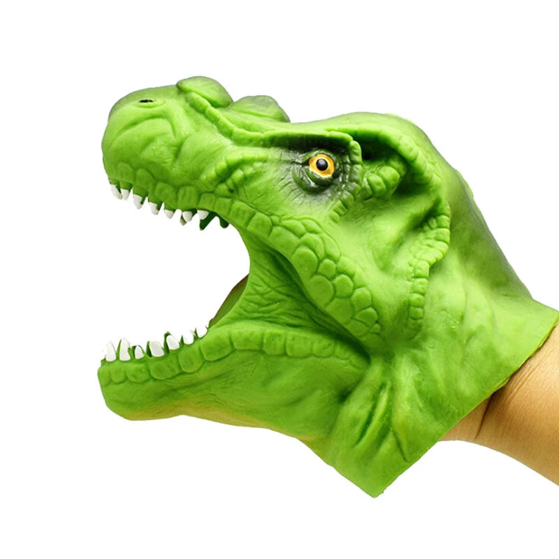 

Soft Vinyl TPR Dinosaur Hand Puppet Animal Head Kids Toy Gift Children Party Game Role Play Fashion New Hot