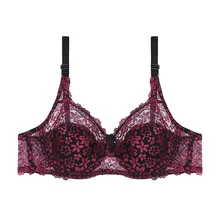 Sujetador de talla grande para mujer, Bralette Sexy de realce, ropa interior femenina, lencería Floral de encaje, ropa interior de mujer, sujetador BANNIROU (4)