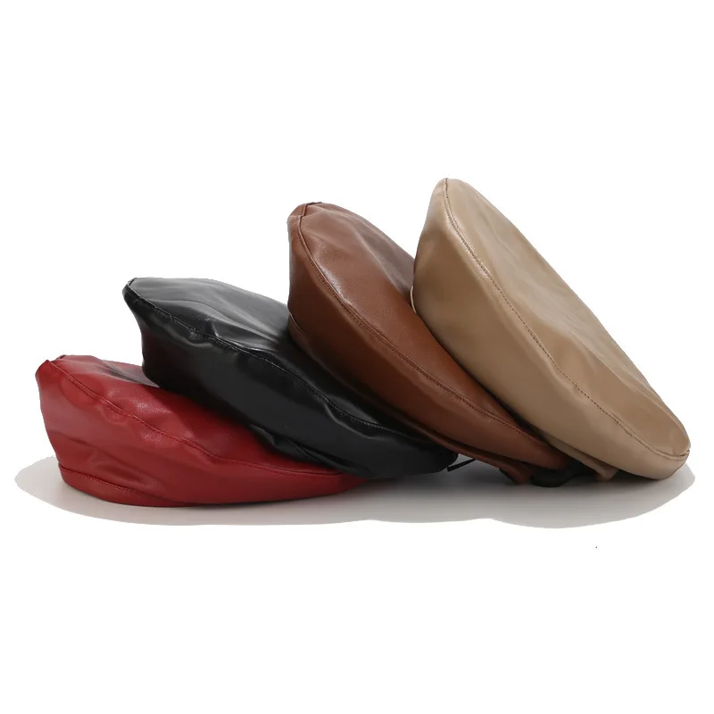 Классическая искусственная кожа французская шляпа берет для женщин