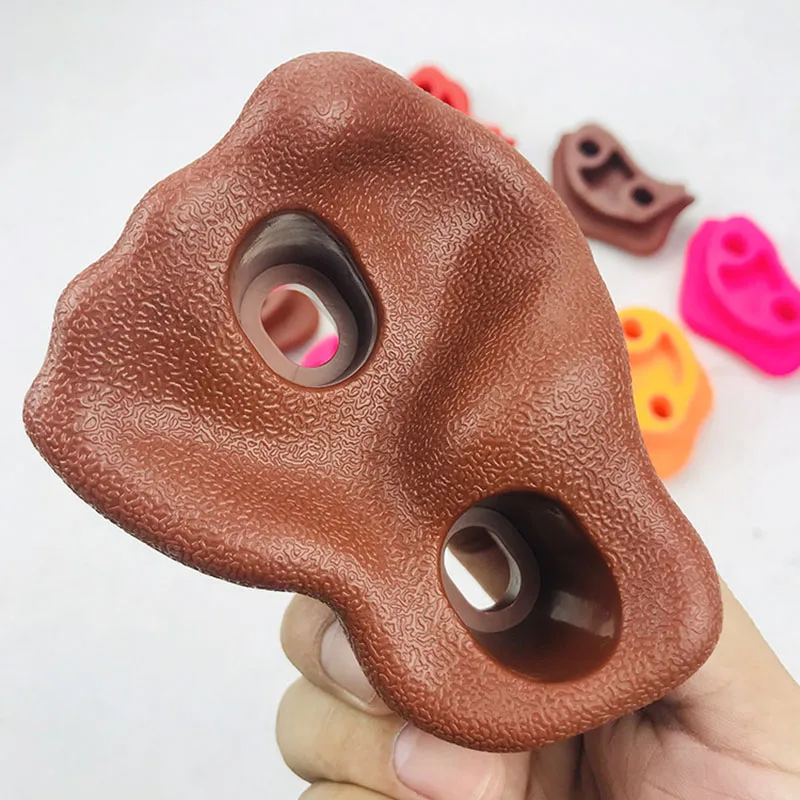 

10Pcs Random Color Plastic Children Kids Rock Climbing Wood Wall Stones Hand Feet Holds Grip Kits with Screws Random Color
