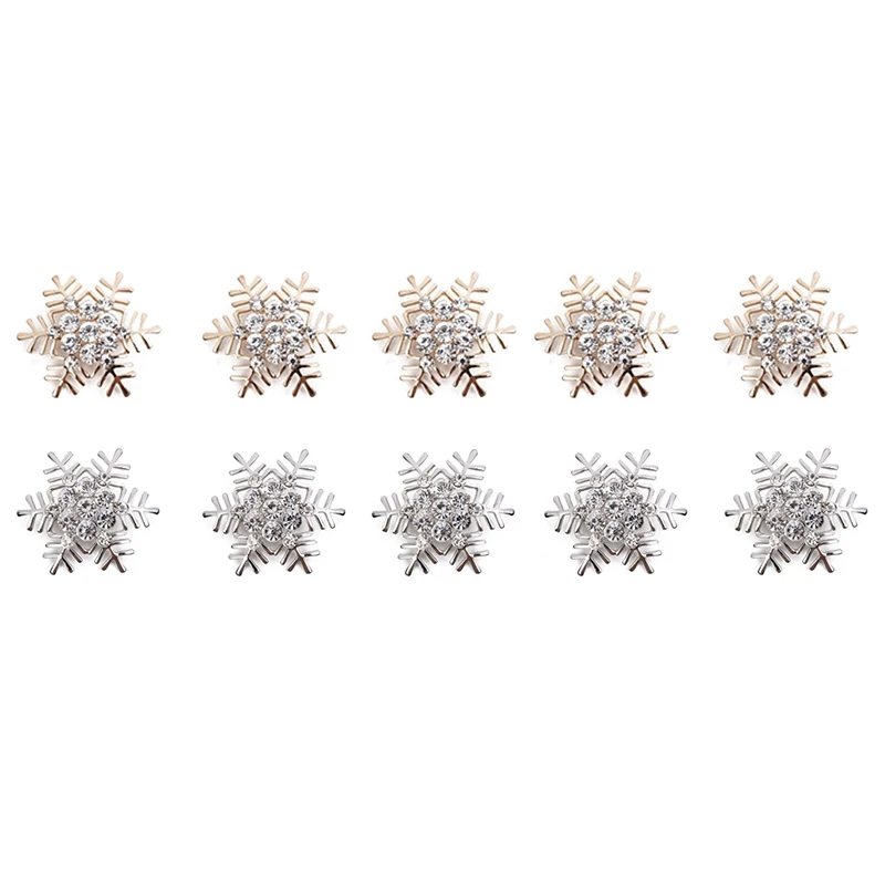 10 шт. рождественские кольца для салфеток сплав стразы пряжка держатель Снежинка