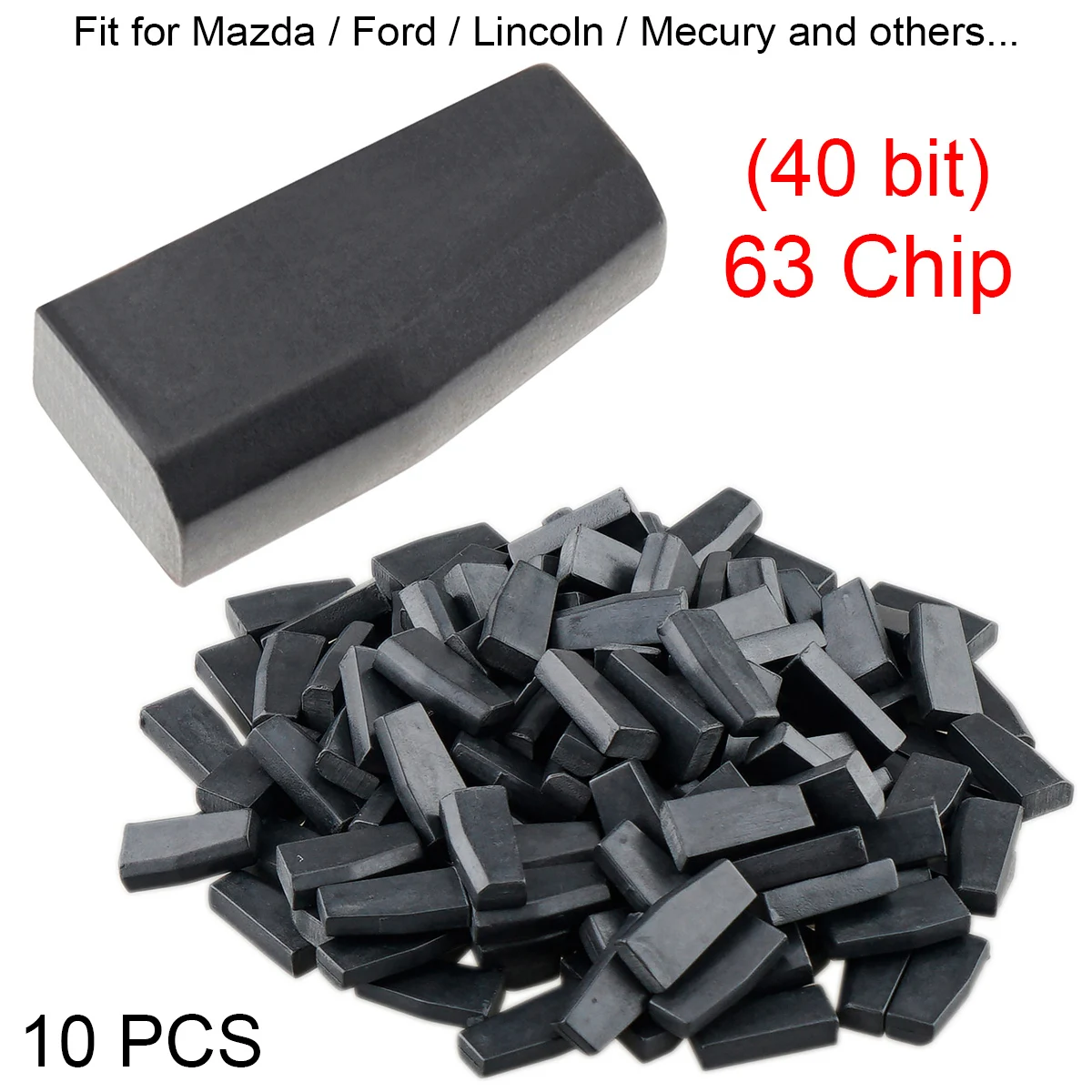 

10pcs Blank 4D63 40Bit Carbon Chip Car Key Transponder Chip Replament Fit for Mazda Ford Lincoln Mecury Cars Vehicle