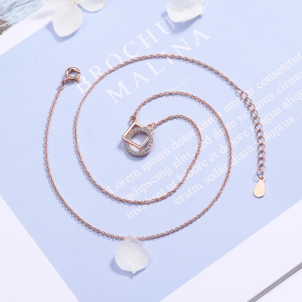

925 Sterling Silver Round Geometry Pendants And Necklaces For Women Wedding Party Luxury Jewelry Gifts Free Shipping GaaBou