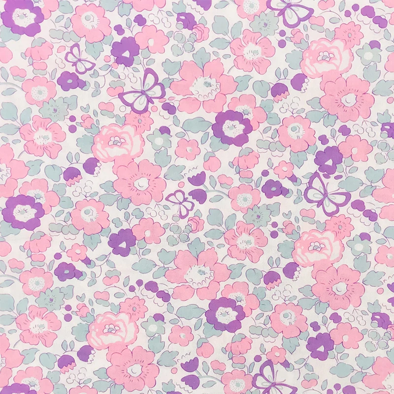 Betsy розово-фиолетовый 80S Tissun liberty хлопчатобумажная Поплиновая ткань для детей Детская Ткань для шитья платья юбка Сделай Сам измеритель ручной работы 2021