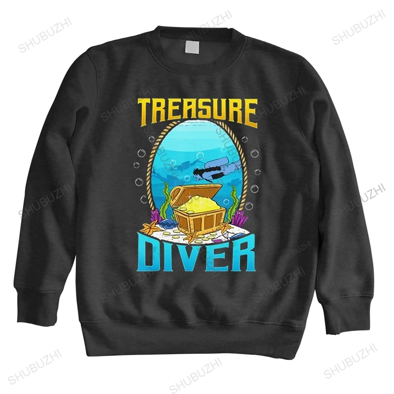 

Mens Awesome Scuba Diving sweatshirts Cotton Graphic hoodie Cool hoody Casual Treasure Diver sweatshirt Slim Fit Apparel
